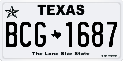 TX license plate BCG1687