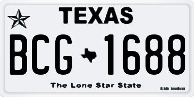 TX license plate BCG1688