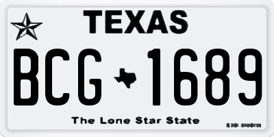 TX license plate BCG1689