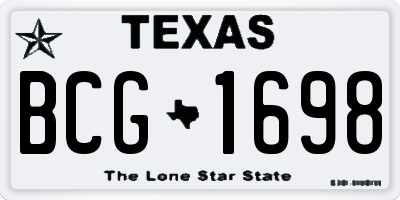 TX license plate BCG1698
