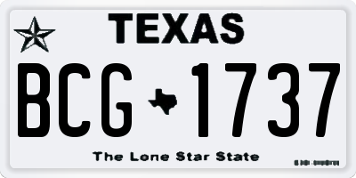 TX license plate BCG1737