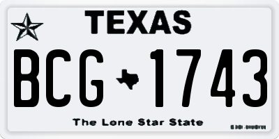 TX license plate BCG1743
