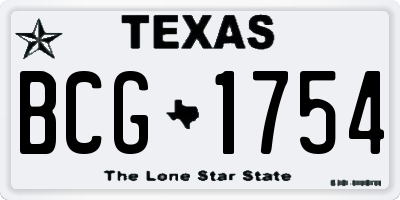 TX license plate BCG1754