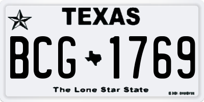 TX license plate BCG1769