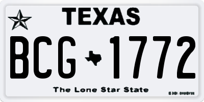 TX license plate BCG1772