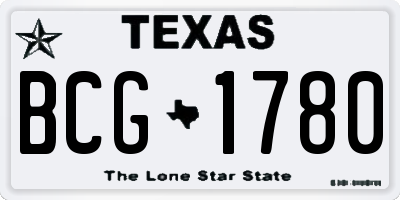 TX license plate BCG1780
