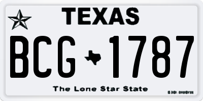 TX license plate BCG1787