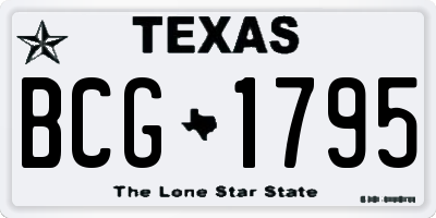 TX license plate BCG1795