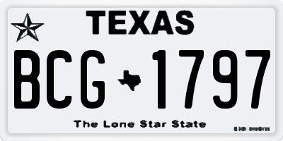 TX license plate BCG1797