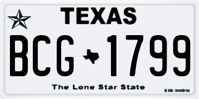 TX license plate BCG1799