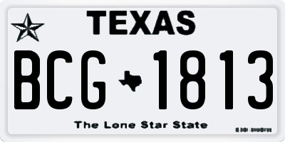 TX license plate BCG1813