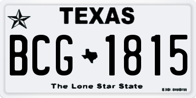 TX license plate BCG1815