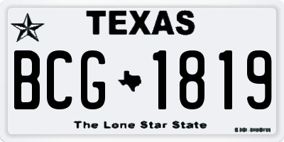 TX license plate BCG1819