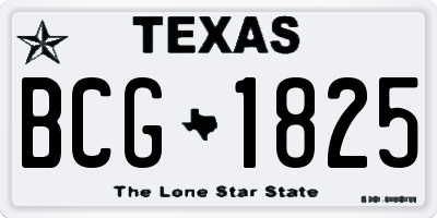 TX license plate BCG1825