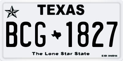 TX license plate BCG1827