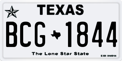 TX license plate BCG1844