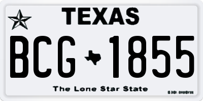 TX license plate BCG1855
