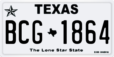 TX license plate BCG1864