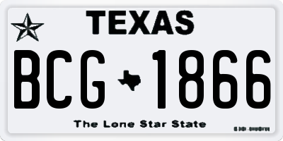 TX license plate BCG1866