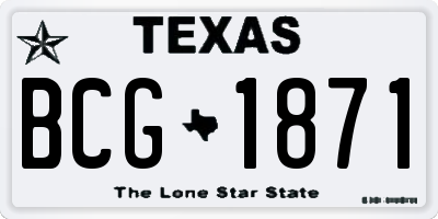 TX license plate BCG1871