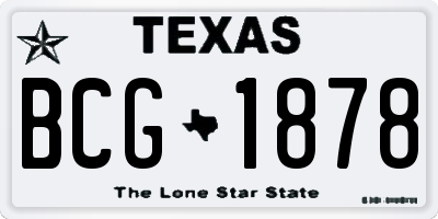 TX license plate BCG1878