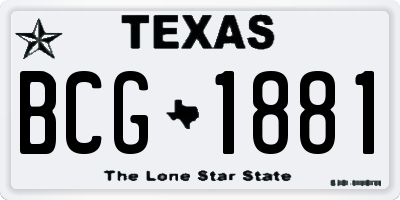 TX license plate BCG1881