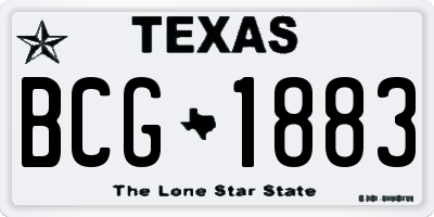 TX license plate BCG1883