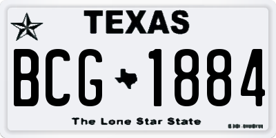 TX license plate BCG1884