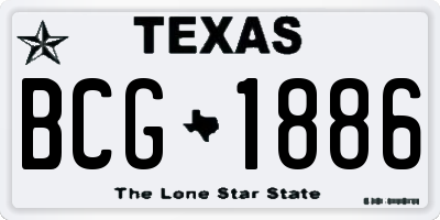 TX license plate BCG1886