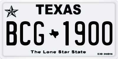 TX license plate BCG1900