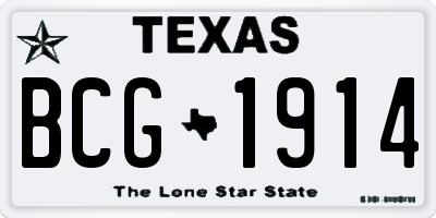 TX license plate BCG1914