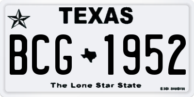 TX license plate BCG1952