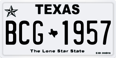 TX license plate BCG1957