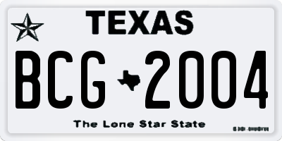 TX license plate BCG2004
