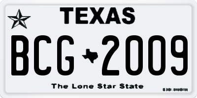 TX license plate BCG2009