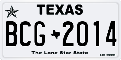 TX license plate BCG2014