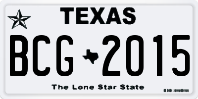 TX license plate BCG2015