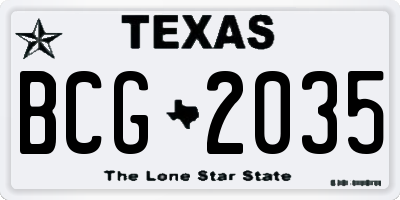 TX license plate BCG2035
