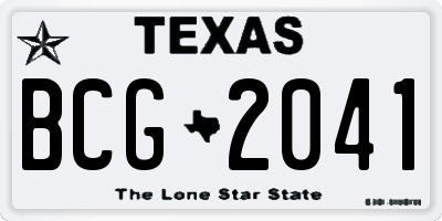 TX license plate BCG2041