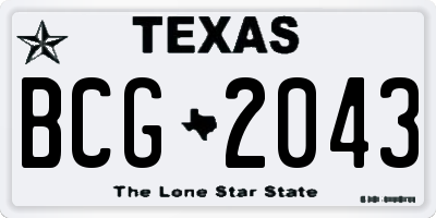 TX license plate BCG2043
