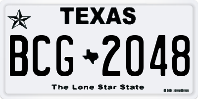 TX license plate BCG2048