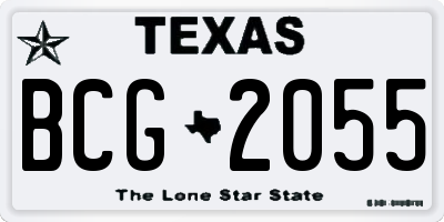 TX license plate BCG2055