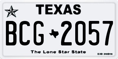 TX license plate BCG2057