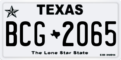 TX license plate BCG2065