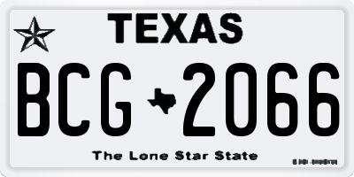 TX license plate BCG2066