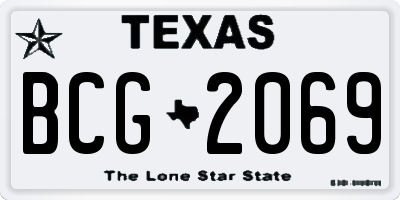 TX license plate BCG2069