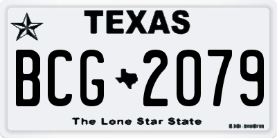 TX license plate BCG2079