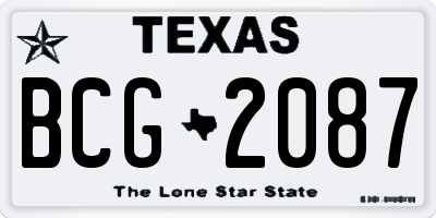 TX license plate BCG2087