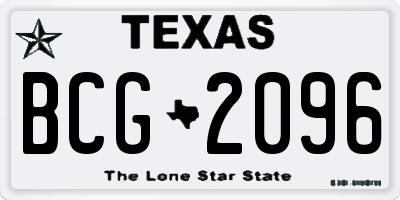 TX license plate BCG2096