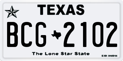 TX license plate BCG2102